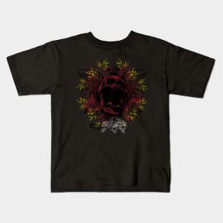 Skull drawing with plants and tentacles Kids T-Shirt